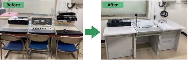 原田小2　放送室　音響機器　交換　入替